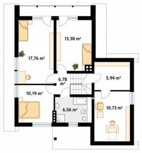 Rzut projektu Sopran 4 (SI) - poddasze