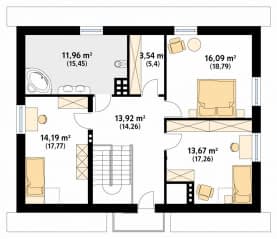 Rzut projektu Carmen 3 (CE) - poddasze