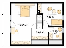 Rzut projektu Jaśmin dr-S (DR-S) - poddasze