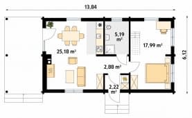 Rzut projektu Traper 2 bal (BAL) - parter