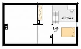 Rzut projektu Traper 2 bal (BAL) - poddasze
