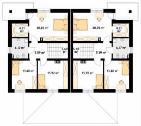 Rzut projektu Karminowy 2 (CE) - poddasze