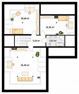 Rzut projektu Neptun 6 (CE) - poddasze