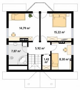 Rzut projektu Pliszka 2 dr-T (DR-T) - poddasze