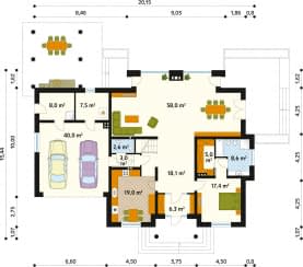 Rzut projektu Artemida (CE) - parter