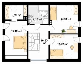 Rzut projektu Malina (CE) - poddasze