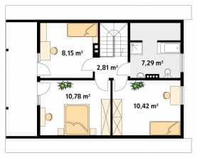 Rzut projektu Jaśmin 2 dr-S (DR-S) - poddasze