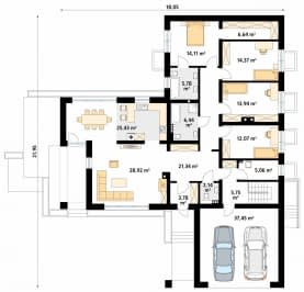 Rzut projektu Aksamit 7 (CE) - parter