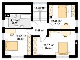 Rzut projektu Puszek 2 dr-T (DR-T) - poddasze