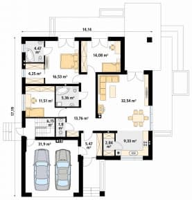 Rzut projektu Ariel 3 (KO) - parter