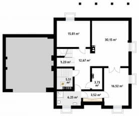 Rzut projektu Feria dr-B (DR-B) - piwnica