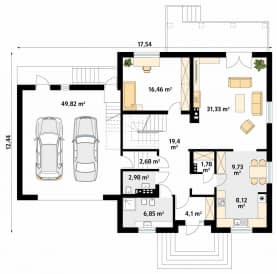 Rzut projektu Feria dr-B (DR-B) - parter