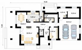 Rzut projektu Karmin 2 (CE) - parter