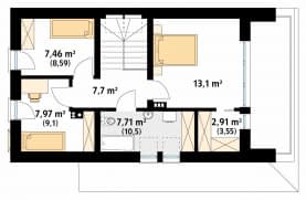 Rzut projektu Malutki 8 (KO) - poddasze