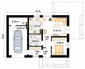 Rzut projektu Imbir 2 (CE) - parter