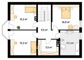Rzut projektu Goździk (CE) - poddasze