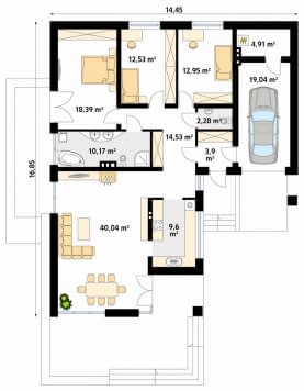 Rzut projektu Neptun 5 (CE) - parter