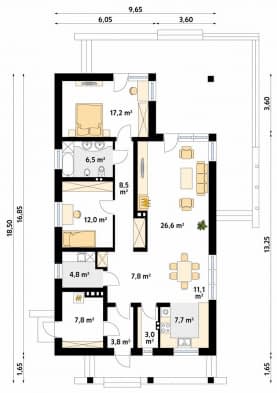 Rzut projektu Granat (CE) - parter