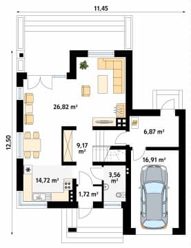 Rzut projektu Karmazyn (CE) - parter