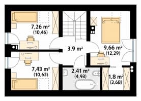 Rzut projektu Gucio (PH) - poddasze