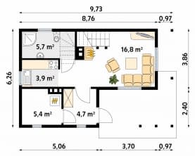 Rzut projektu Biedronka 2 dr-S (DR-S) - parter