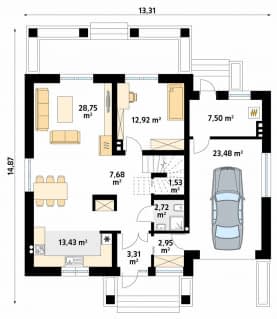 Rzut projektu Sopran 8 (CE) - parter