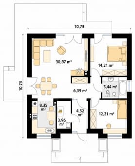 Rzut projektu Elka 2 (Y-SL) - parter