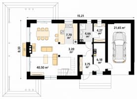 Rzut projektu Weranda 6 (CE) - parter