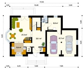 Rzut projektu Rubin 2 (CE) - parter