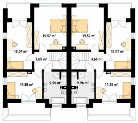 Rzut projektu Miodowy (CE) - poddasze