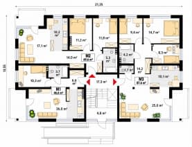 Rzut projektu Lazur 3 (CE) - parter