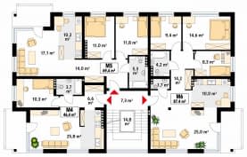 Rzut projektu Lazur 3 (CE) - pietro1