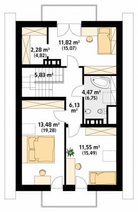 Rzut projektu Agawa (CE) - poddasze