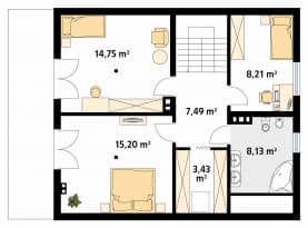Rzut projektu Indygo 2 dr-S (DR-S) - poddasze