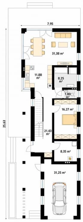 Rzut projektu Bagatela (SI) - parter