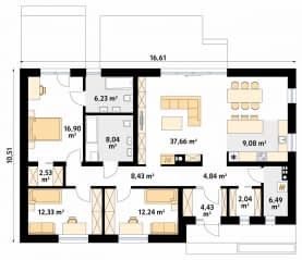 Rzut projektu Jemioła 7 (CE) - parter