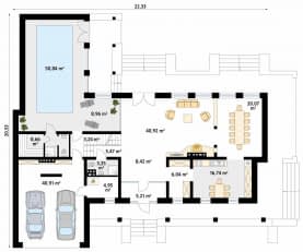 Rzut projektu Bursztyn (CE) - parter