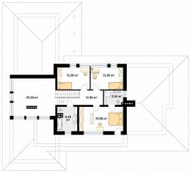 Rzut projektu Bursztyn (CE) - pietro1
