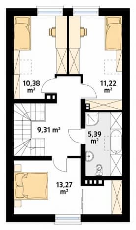 Rzut projektu Pryma 2 (CE) - poddasze