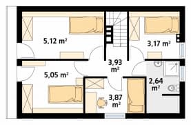 Rzut projektu Poziomka bal (BAL) - poddasze
