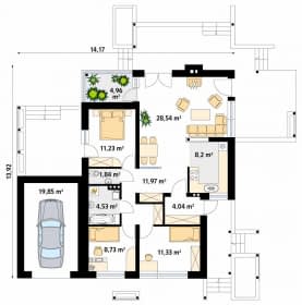Rzut projektu Lara 2 (CE) - parter