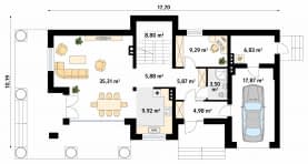 Rzut projektu Cyprys 4 (CE) - parter