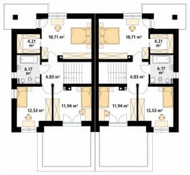Rzut projektu Turkusowy (CE) - poddasze