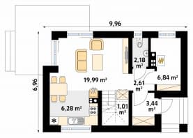 Rzut projektu Groszek (KO) - parter