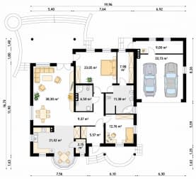 Rzut projektu Zośka 4 (Y) - parter