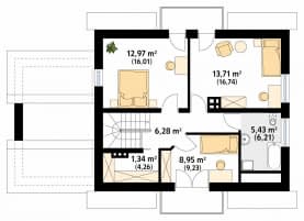 Rzut projektu Azalia 5 (CE) - poddasze