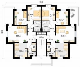 Rzut projektu Lazur (CE) - parter