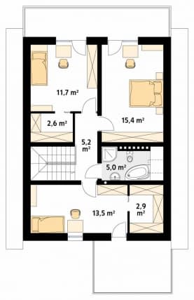 Rzut projektu Lotos (CE) - poddasze