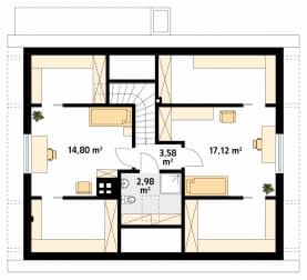 Rzut projektu Mak 3 (KO) - poddasze
