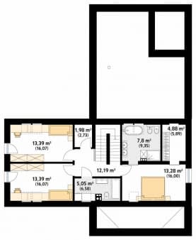 Rzut projektu Platan (CE) - poddasze